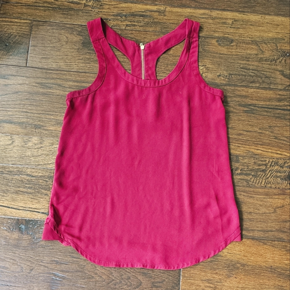Red Racerback Tank W Zipper Accent Xs